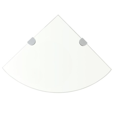 Eckregal mit Chromträgern aus Klarglas 35x35 cm von vidaXL, Regale und Regale - Ref: Foro24-243853, Preis: 20,29 €, Rabatt: %