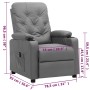 Sillón reclinable eléctrico de cuero sintético gris