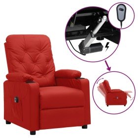 Sillón reclinable eléctrico de cuero sintético rojo tinto en Sillones | Comprar online en Foro24