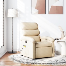 Reclining cream fabric massage chair by , Armchairs - Ref: Foro24-371710, Price: 256,14 €, Discount: %