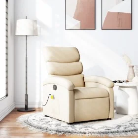 Sillón de masaje reclinable de tela crema de , Sillones - Ref: Foro24-371710, Precio: 251,38 €, Descuento: %