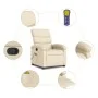 Sillón de masaje reclinable de tela crema de , Sillones - Ref: Foro24-371710, Precio: 251,35 €, Descuento: %