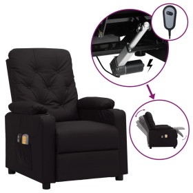 Sillón de masaje eléctrico cuero sintético negro
