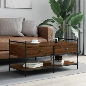 Engineered wood brown oak coffee table 99x50x50 cm by , Coffee table - Ref: Foro24-833964, Price: 71,72 €, Discount: %