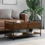 Mesa de centro madera de ingeniería roble marrón 99x50x50 cm de , Mesas de centro - Ref: Foro24-833964, Precio: 71,72 €, Desc...