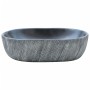 Lavabo sobre encimera ovalado cerámica negro y gris 47x33x13 cm
