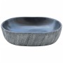 Lavabo sobre encimera ovalado cerámica negro y gris 47x33x13 cm