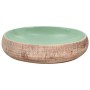 Lavabo sobre encimera ovalado cerámica verde marrón 59x40x15 cm de , Lavabos - Ref: Foro24-155077, Precio: 178,67 €, Descuent...
