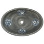 Lavabo sobre encimera ovalado cerámica gris 59x40x15 cm
