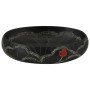 Lavabo sobre encimera ovalado cerámica negro 59x40x15 cm