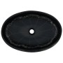 Lavabo sobre encimera ovalado cerámica negro 59x40x15 cm