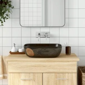 Lavabo sobre encimera rectangular cerámica negro 48x37,5x13,5cm de , Lavabos - Ref: Foro24-155094, Precio: 160,94 €, Descuent...