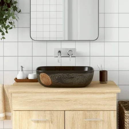 Rectangular black ceramic countertop sink 48x37.5x13.5cm by , Sinks - Ref: Foro24-155094, Price: 160,94 €, Discount: %