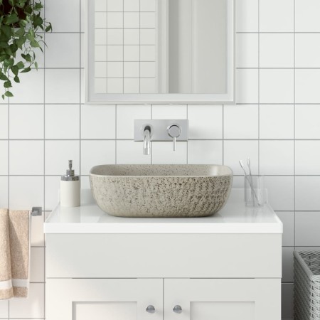 Rechteckiges Aufsatzwaschbecken aus Keramik grau 48x37,5x13,5 cm von , Sinkt - Ref: Foro24-155096, Preis: 140,48 €, Rabatt: %