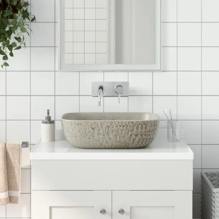 Rectangular gray ceramic countertop washbasin 48x37.5x13.5 cm by , Sinks - Ref: Foro24-155096, Price: 143,24 €, Discount: %