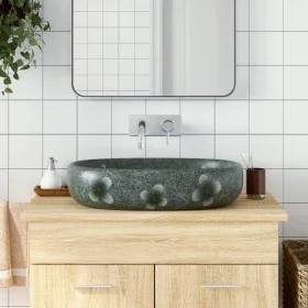 Blaue ovale Keramik-Arbeitsplatte Waschbecken 59x40x14 cm von , Sinkt - Ref: Foro24-155105, Preis: 136,35 €, Rabatt: %