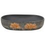 Ovales Keramik-Aufsatzwaschbecken grau und schwarz 59x40x14 cm von , Sinkt - Ref: Foro24-155107, Preis: 138,62 €, Rabatt: %