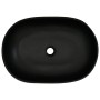 Ovales Keramik-Aufsatzwaschbecken grau und schwarz 59x40x14 cm von , Sinkt - Ref: Foro24-155107, Preis: 138,62 €, Rabatt: %