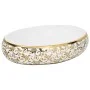 Oval white and gold ceramic countertop sink 59x40x15cm by , Sinks - Ref: Foro24-155111, Price: 182,90 €, Discount: %