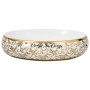 Ovales Aufsatzwaschbecken aus Keramik, Weißgold, 59x40x15cm von , Sinkt - Ref: Foro24-155111, Preis: 175,22 €, Rabatt: %