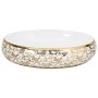 Lavabo sobre encimera ovalado cerámica blanco dorado 59x40x15cm de , Lavabos - Ref: Foro24-155111, Precio: 175,22 €, Descuent...