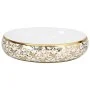 Oval white and gold ceramic countertop sink 59x40x15cm by , Sinks - Ref: Foro24-155111, Price: 182,90 €, Discount: %