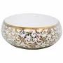 Oval white and gold ceramic countertop sink 59x40x15cm by , Sinks - Ref: Foro24-155111, Price: 182,90 €, Discount: %