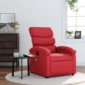 Reclining massage armchair in red synthetic leather by , Armchairs - Ref: Foro24-371725, Price: 218,14 €, Discount: %
