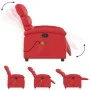 Reclining massage armchair in red synthetic leather by , Armchairs - Ref: Foro24-371725, Price: 218,14 €, Discount: %