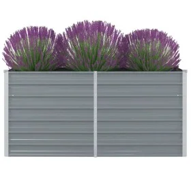 Raised planter 160x80x77 cm gray galvanized steel by vidaXL, Pots and planters - Ref: Foro24-42404, Price: 64,65 €, Discount: %
