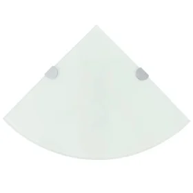 Corner shelf with chrome supports white glass 35x35 cm by vidaXL, Shelves and shelves - Ref: Foro24-243859, Price: 17,75 €, D...