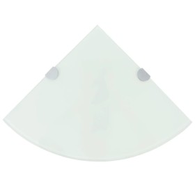 Eckregal mit Chromstützen, Weißglas 35x35 cm von vidaXL, Regale und Regale - Ref: Foro24-243859, Preis: 18,07 €, Rabatt: %