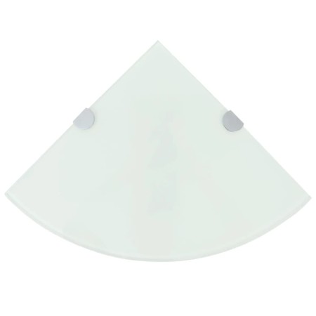 Eckregal mit Chromstützen, Weißglas 35x35 cm von vidaXL, Regale und Regale - Ref: Foro24-243859, Preis: 18,07 €, Rabatt: %