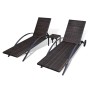 Brown synthetic rattan sun loungers with table by vidaXL, Loungers - Ref: Foro24-42490, Price: 311,15 €, Discount: %