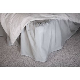Venture Home Faldón de cama Pixy algodón gris claro 200x180 cm