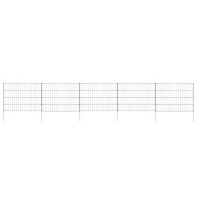 Set de valla de jardín arqueada verde 115x79 cm