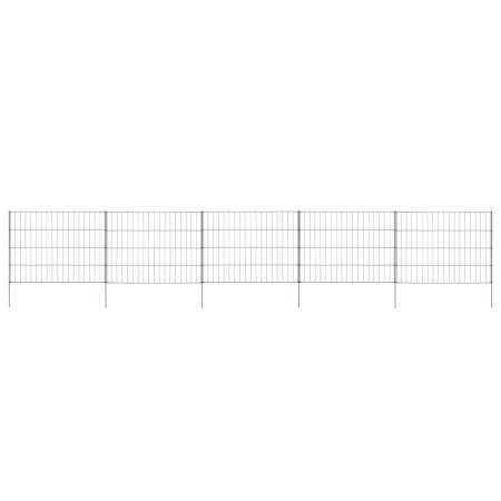 Set de valla de jardín arqueada verde 115x79 cm