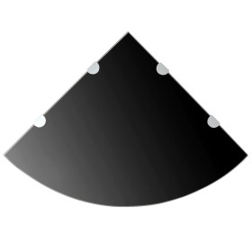 Corner shelf with chrome supports black glass 45x45 cm by vidaXL, Shelves and shelves - Ref: Foro24-243857, Price: 31,45 €, D...