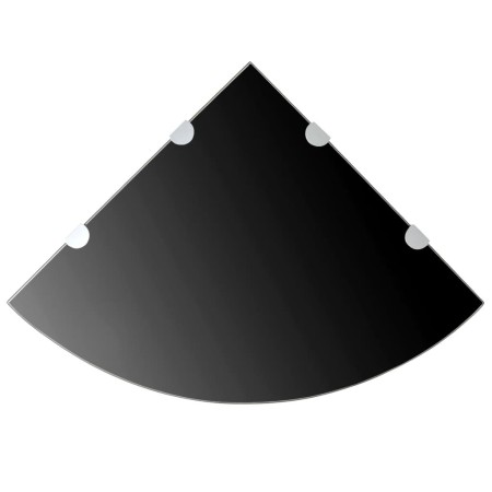 Corner shelf with chrome supports black glass 45x45 cm by vidaXL, Shelves and shelves - Ref: Foro24-243857, Price: 31,45 €, D...
