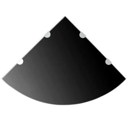 Corner shelf with chrome supports black glass 45x45 cm by vidaXL, Shelves and shelves - Ref: Foro24-243857, Price: 30,81 €, D...