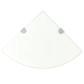 Eckregal mit Chromträgern aus Klarglas 25x25 cm von vidaXL, Regale und Regale - Ref: Foro24-243852, Preis: 19,34 €, Rabatt: %