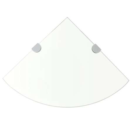 Eckregal mit Chromträgern aus Klarglas 25x25 cm von vidaXL, Regale und Regale - Ref: Foro24-243852, Preis: 19,34 €, Rabatt: %