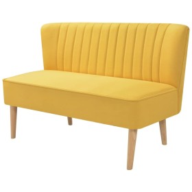 Sofá de tela amarillo 117x55,5x77 cm