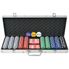 Juego de Póker con 500 fichas maletín de aluminio