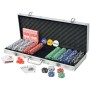 Pokerspiel mit 500 Chips im Aluminiumkoffer von vidaXL, Pokerkoffer und Chips - Ref: Foro24-80182, Preis: 56,02 €, Rabatt: %