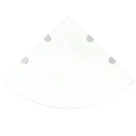 Corner shelf with chrome supports white glass 45x45 cm by vidaXL, Shelves and shelves - Ref: Foro24-243854, Price: 21,65 €, D...