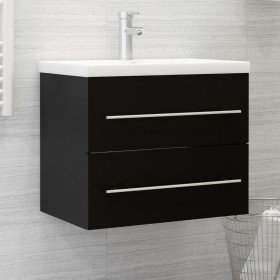 Mueble con lavabo madera de ingeniería negro