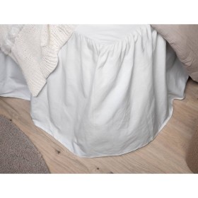Venture Home Faldón de cama Pixy algodón blanco 200x180 cm
