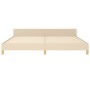 Bed frame with cream fabric headboard 200x200 cm by , Beds and slatted bases - Ref: Foro24-3125410, Price: 240,05 €, Discount: %