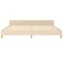 Bed frame with cream fabric headboard 200x200 cm by , Beds and slatted bases - Ref: Foro24-3125410, Price: 259,25 €, Discount: %